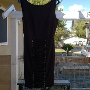 Bodycon Black Lace up Dress
